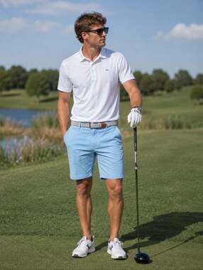 Ballin Men’s Size 30 Aqua Blue Stretch Chino Shorts College 8” Inseam Preppy